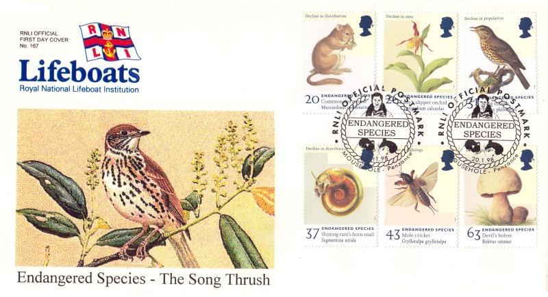1998 (01) Endangered Species - Stampsearchers 'RNLI Mousehole' Official