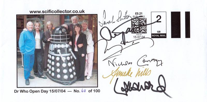 2004 (07) Dr Who Open Day - The Stamp Centre 'Special' - Signed by SIX 'Classic' Dr Who Stars