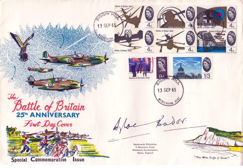 1965 (09) Battle of Britain - Connoisseur (Large Version) - Phos - Biggin Hill CDS - Signed by Douglas Bader