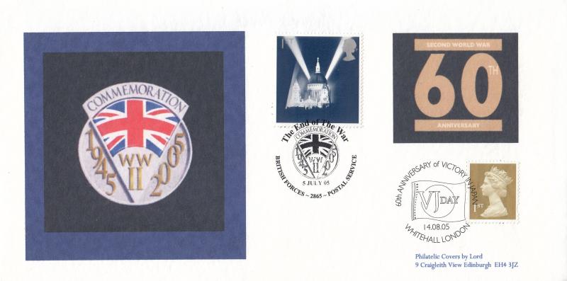 2005 (07) End Of The War M/S - Privately Produced 'Lord' Cover - St Paul's Stamp Only - British Force 2865 H/S