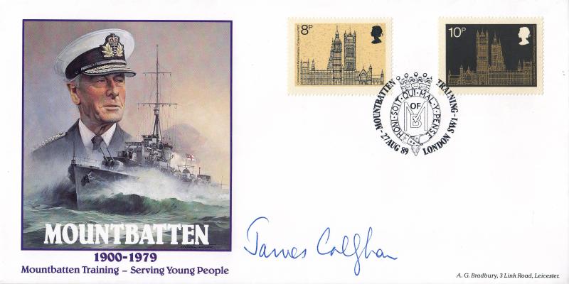 1989 (08) Mountbatten Training - Bradbury Commemorative Special - Signed by the late James Callaghan