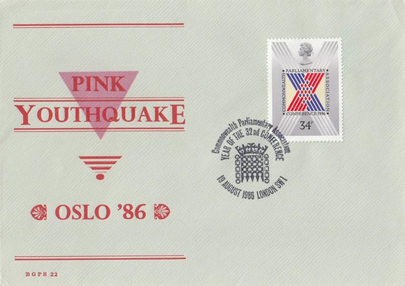 1986 (08) Parliamentary Conference - BGPS (British Gay Philatelic Society) Special - 32nd Conference. SW1 H/S