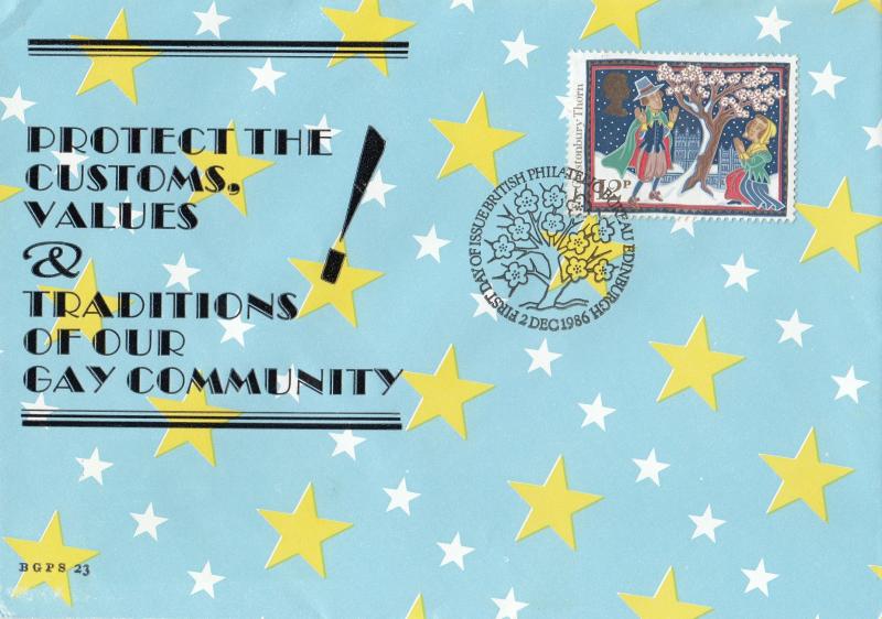 1986 (12) Christmas 12p - BGPS (British Gay Philatelic Society) Special - Edinburgh H/S