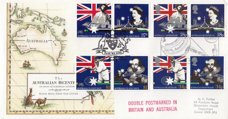 1988 (06) Australia - RM - BOTH GB & Australian Sets - Cricketing Links H/S on the GB Set + Perth H/S on the Australian Set