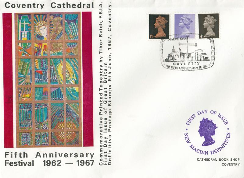1967 (06) Definitives (4d+1/-+1/6d) - Coventry Cathedral Official