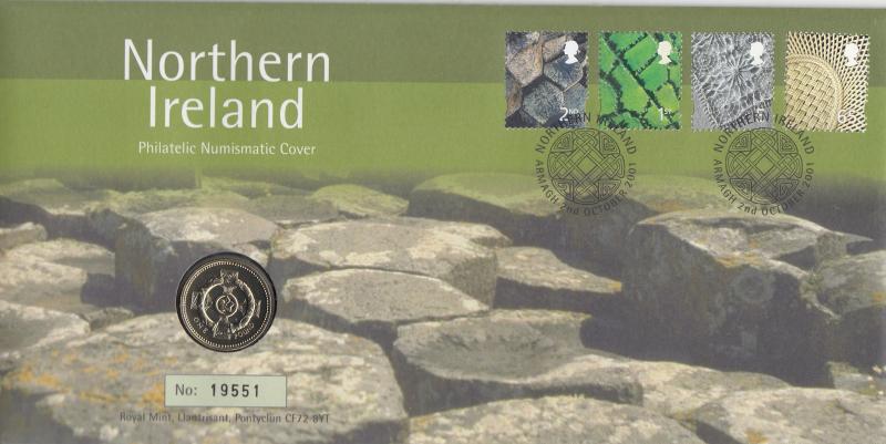 2001 (10) Northern Ireland Philatelic Numismatic Cover (PNC) - Armagh, Northern Ireland H/S