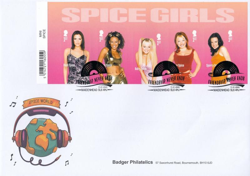 2024 (01) Spice Girls (M/S) - Badger Philatelics Official (With Barcode)