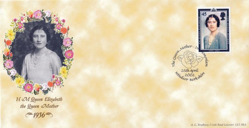 2002 (04) Queen Mother - Bradbury 1906-1936 Historical Image Set of Four - Four Different 'Roses' H/S's