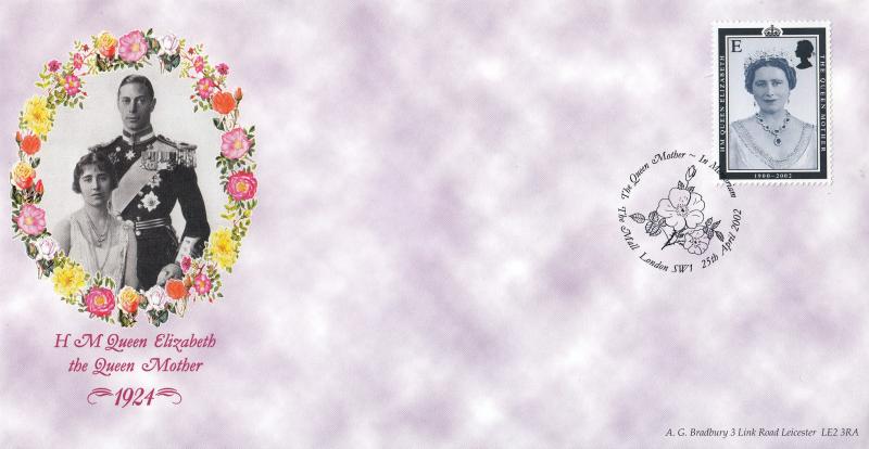 2002 (04) Queen Mother - Bradbury 1906-1936 Historical Image Set of Four - Four Different 'Roses' H/S's