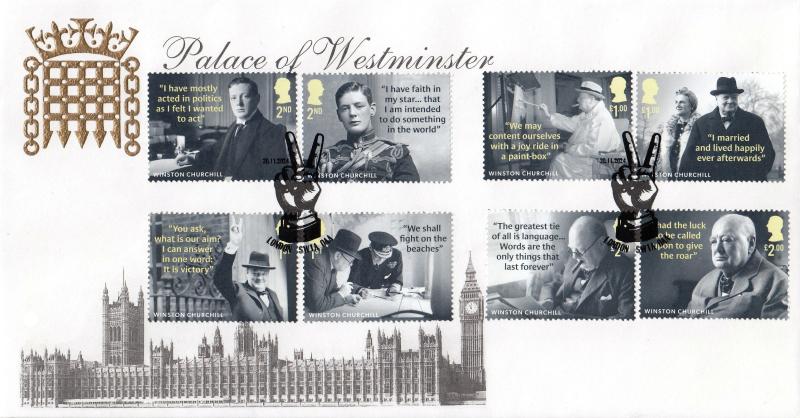 2024 (11) Winston Churchill - Palace of Westminster 'Victory Hand, SW1A' Special
