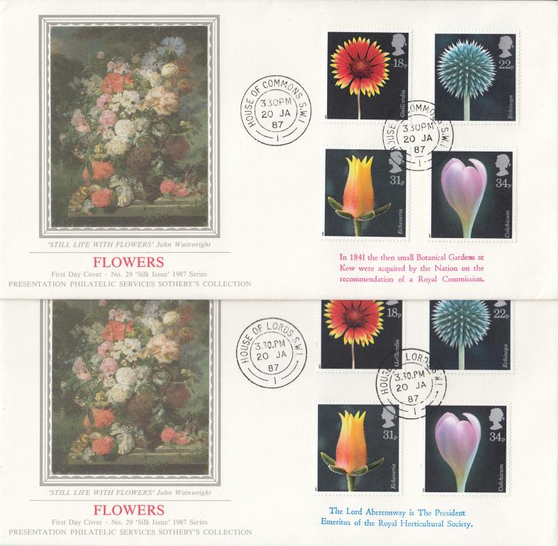 1987 (01) Flowers - PPS Silk's (Pair) - House of Commons & Lords CDS's
