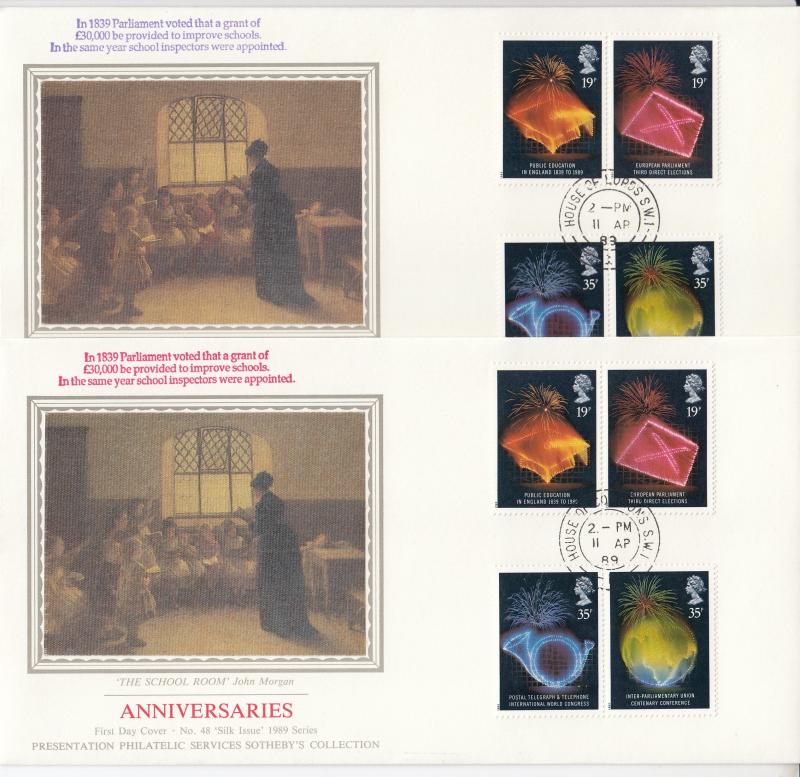 1989 (04) Anniversaries - PPS 'Silk's (Pair) - House of Commons & Lords CDS's
