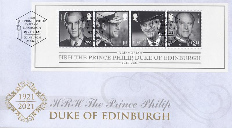 2021 (06) HRH Prince Philip Memorial M/S - Internet 'Edinburgh (Candle)' Official