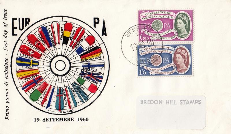 1960 (09) Europa - Italian 'Circle with Flags' Cover - Wembley CDS