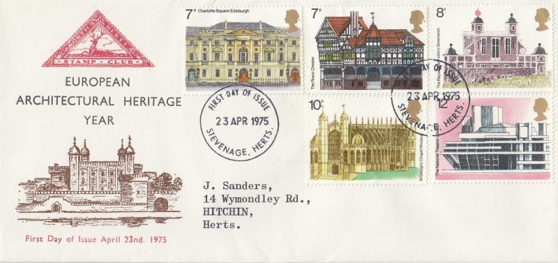 1975 (04) Architectural Heritage - North Herts Stamp Club - Stevenage FDI