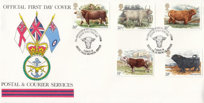 1984 (03) Cattle - Forces Postal & Courier Services BF1328PS 'Alternative' Official