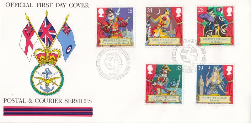 1992 (07) Gilbert & Sullivan - Forces Postal & Courier Services BF2321PS 'Alternative' Official