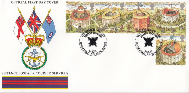 1995 (08) Shakespeare's Globe - Forces Defence Postal & Courier Services BF2470PS 'Alternative' Official