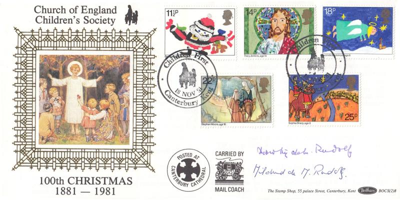 1981 (11) Christmas - Benham Children's Society (Children First, Canterbury) BOCS (2) 8 Official - Signed by both Sisters of the Founder