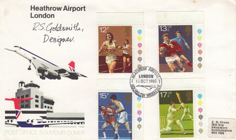 1980 (10) Sports - Heathrow Airport Official - Questa Margins - Signed by R.S. Goldsmith