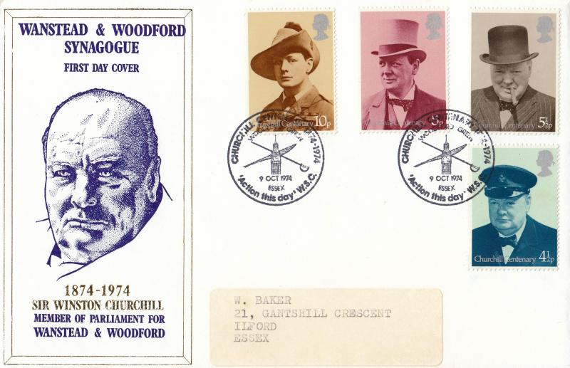 1974 (10) Churchill - Wanstead & Woodford Synagogue 'Action This Day' Official