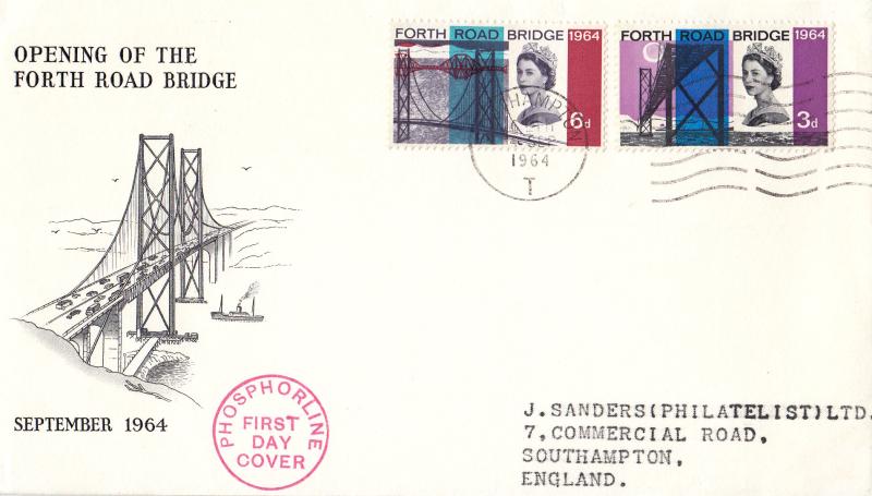 1964 (09) Forth Bridge - B&W Bridge Cover - Phosphor - Southampton Phosphor 'T' Slogan