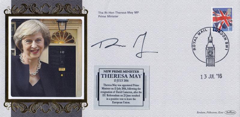 2016 (07) Theresa May's First Day as Prime Minister - Benham 'Special' - Signed by Theresa May