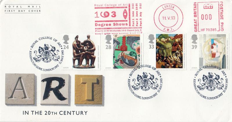 1993 (05) Art - RM - Royal College of Art H/S + Royal College of Art Meter Mark