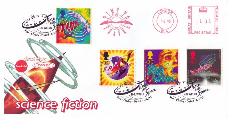 1995 (06) Sci-Fi - RM - H G Wells, Star H/S + Time To Travel Meter Mark