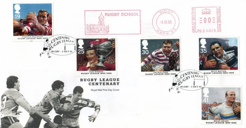 1995 (10) Rugby League - RM - Rugby League, Rugby H/S + Rugby School Meter Mark