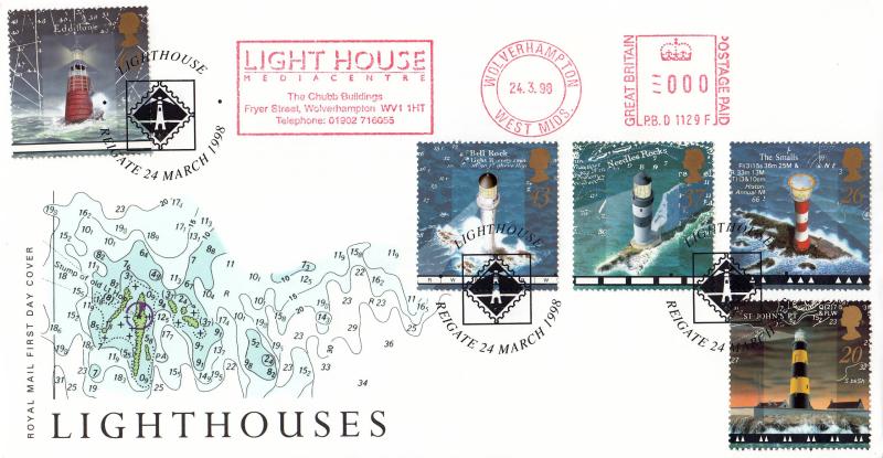 1998 (03) Lighthouses - RM - Lighthouse, Reigate H/S + Light House Media Centre Meter Mark