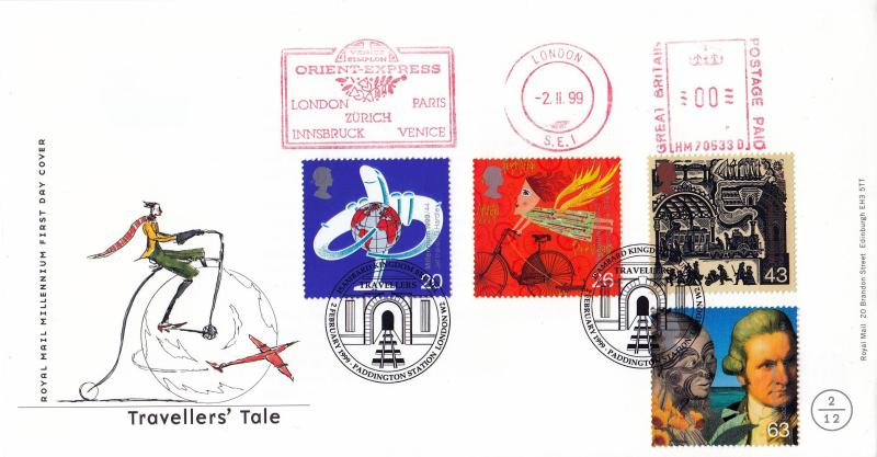 1999 (02) Travellers - RM - Paddington Station H/S + Venice Simplon Orient-Express Meter Mark