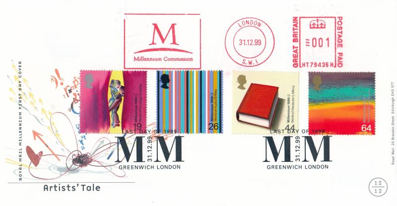 1999 (12) Millennium Changeover - RM - Greenwich H/S + Millennium Commission Meter Mark