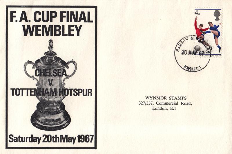 1967 (05) FA Cup Final (Chelsea v Tottenham Hotspur) - Wynmore Stamps Commemorative Cover - Harrow & Wembley CDS