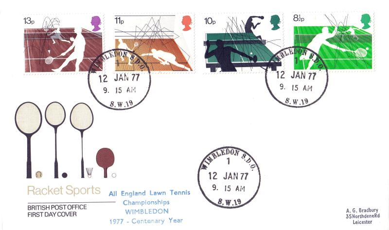 1977 (01) Racket Sports - PO - Wimbledon, SW19 CDS