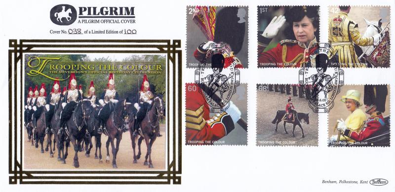2005 (06) Trooping Of The Colour (Stamps) - Benham 'Pilgrim' Buckingham Palace Rd Official