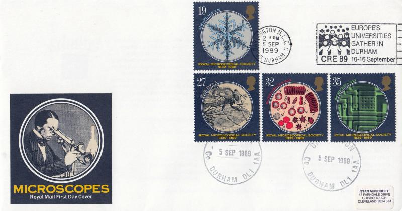 1989 (09) Microcopes - RM - Europe's Universities Gather in Durham Slogan