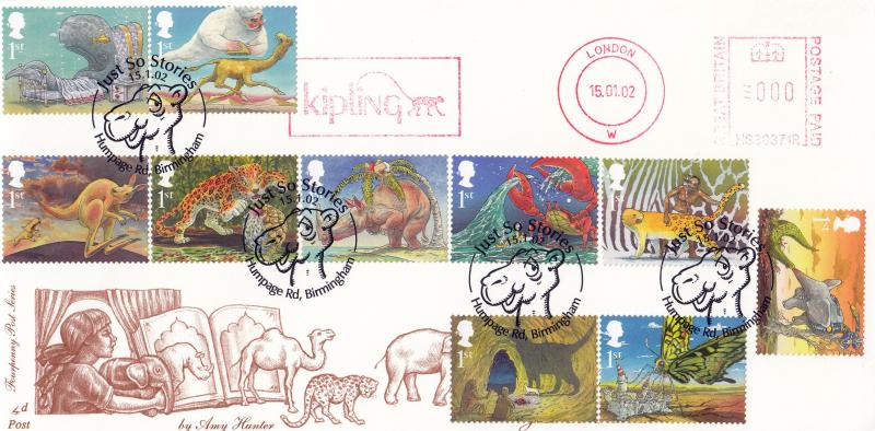 2002 (01) Rudyard Kipling - 4d Post - Humpage Rd H/S + Kipling Meter Mark