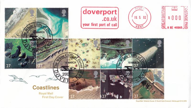 2002 (03) Coastlines - RM - The White Cliffs, Dover H/S + Doverport Meter Mark