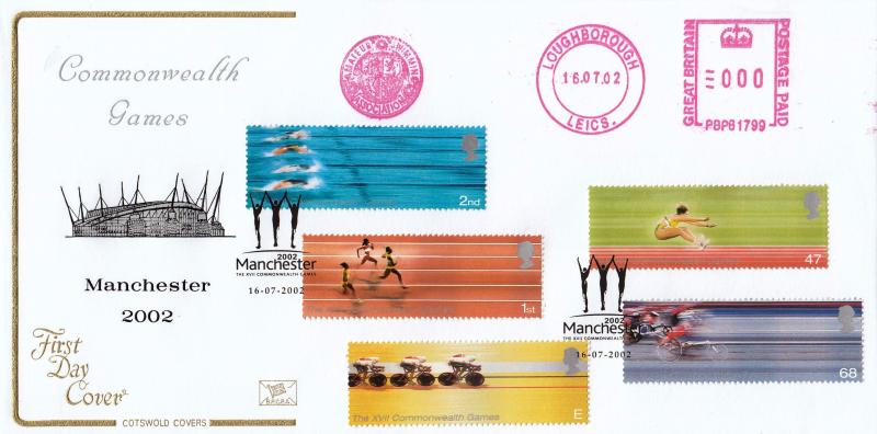 2002 (07) Commonwealth Games - Cotswold - Manchester (Podium Arms Aloft) H/S + Amateur Swimming Association Meter Mark