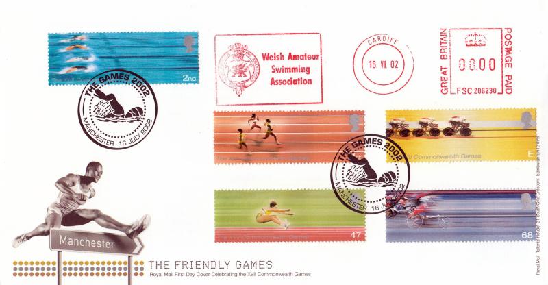 2002 (07) Commonwealth Games - RM - Manchester (Swimming) H/S + Welsh Amateur Swimming Association Meter Mark