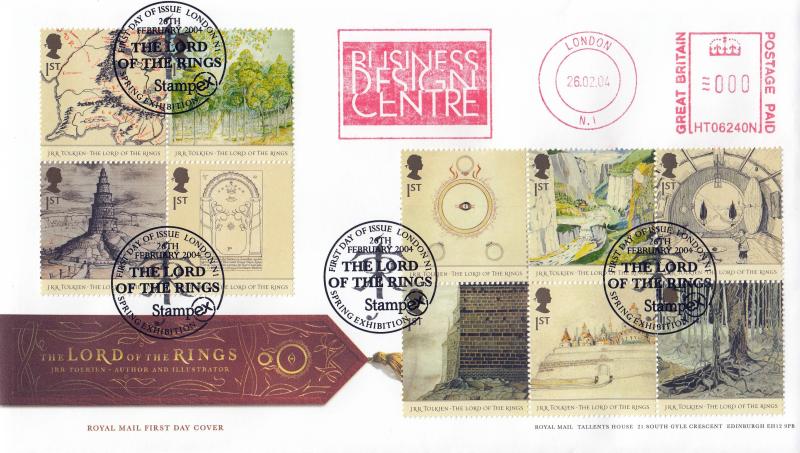 2004 (02) Lord Of The Rings - RM - Stampex Spring Exhibition H/S + Business Design Centre Meter Mark