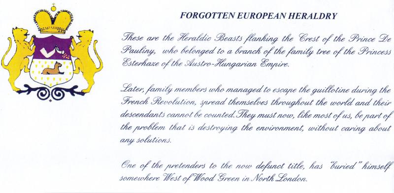 1998 (02) Queen's Beasts - Peter Payne 'Forgotten Beasts' De Pauliny FAMILY Official