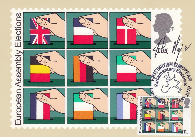 1979 (05) EEC - 11p PHQ Card - Matching Stamp on Front - London SW1 H/S - Signed by John Major