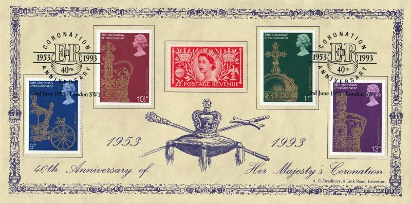 1993 (06) Coronation 40th Anniversary - Bradbury 'Special' - London SW1 H/S