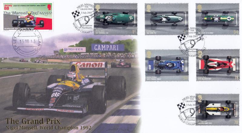 2007 (07) Grand Prix - Internet 'Nigel Mansell' Official - Doubled Jersey 'Mansell Taxi' Stamp