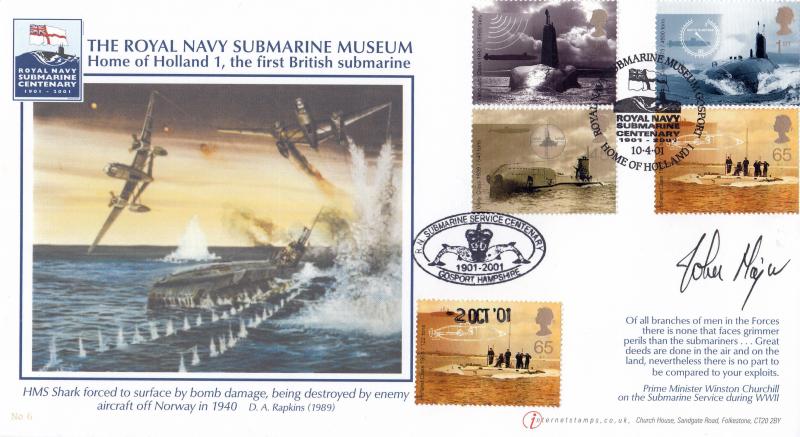 2001 (04) Submarines - Internet 'RNSS, Home of Holland' Official - Signed by John Major - Doubled in October 2001