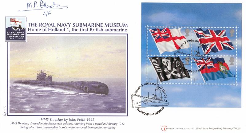 2001 (10) Flags & Ensigns (M/S) - Internet 'Barrow in Furness' Special - Signed by Admiral of the Fleet M.P. Pollock