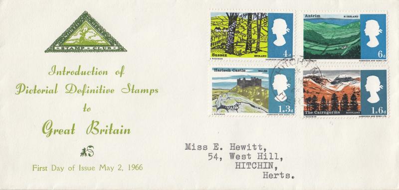 1966 (05) Landscapes - Ord - North Herts Stamp Club - Hitchin CDS
