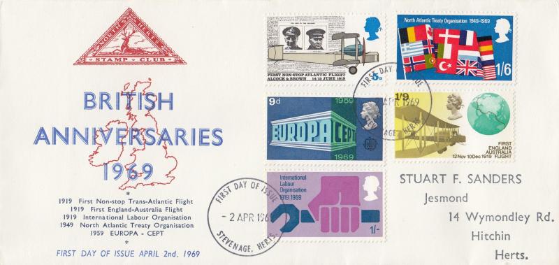 1969 (04) Anniversaries - North Herts Stamp Club - Stevenage FDI